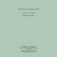 Institute on Lake Superior Geology: Proceedings, 1958