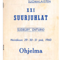 Finnish Canadian Grand Festival programme 1960